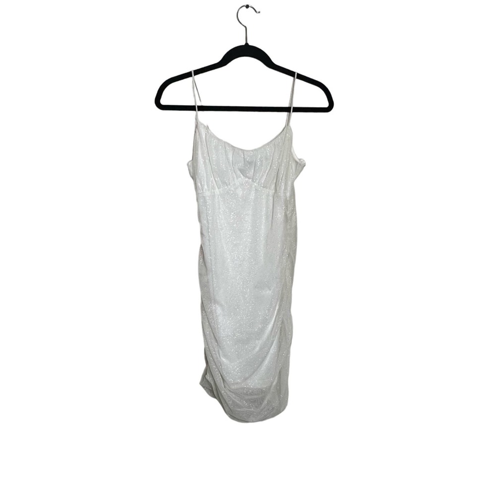Windsor Womens L White Sparkly Strappy‎ Dress